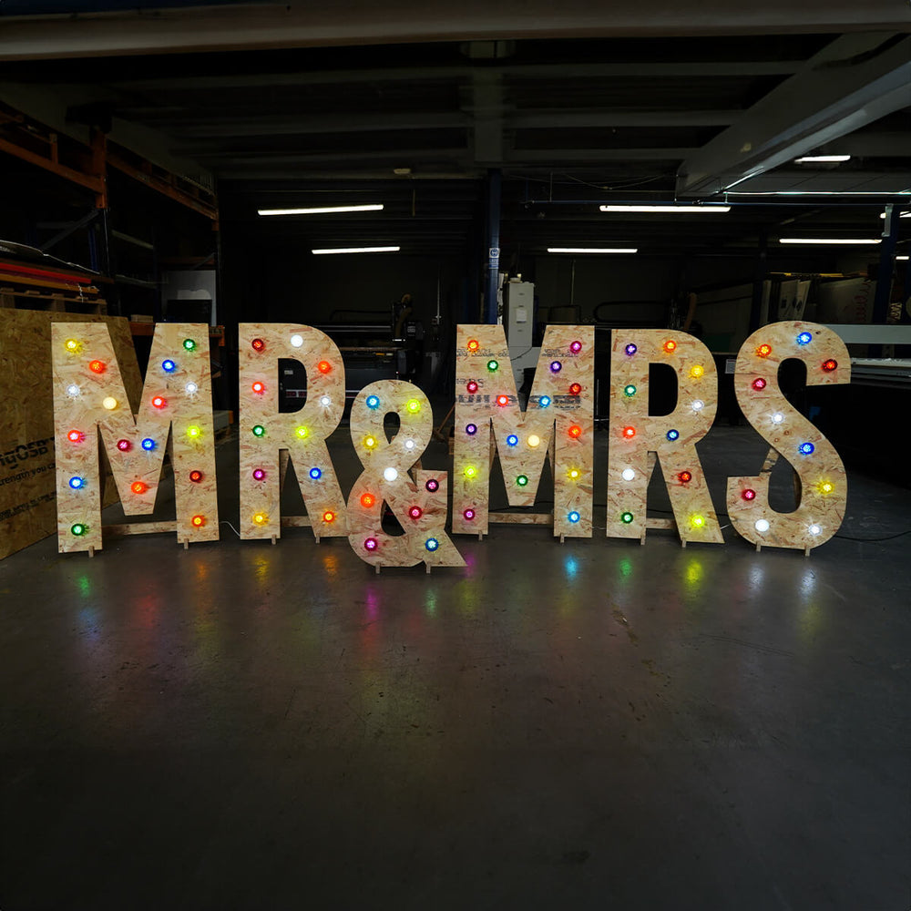Mr & Mrs Wedding Letters - Fairground Style