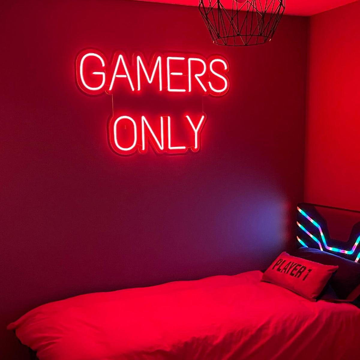 Gamers only neon sign