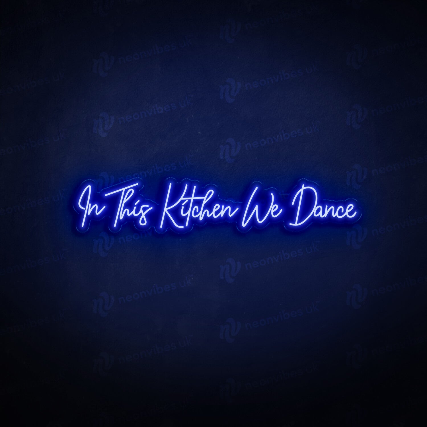 In this kitchen we dance neon sign