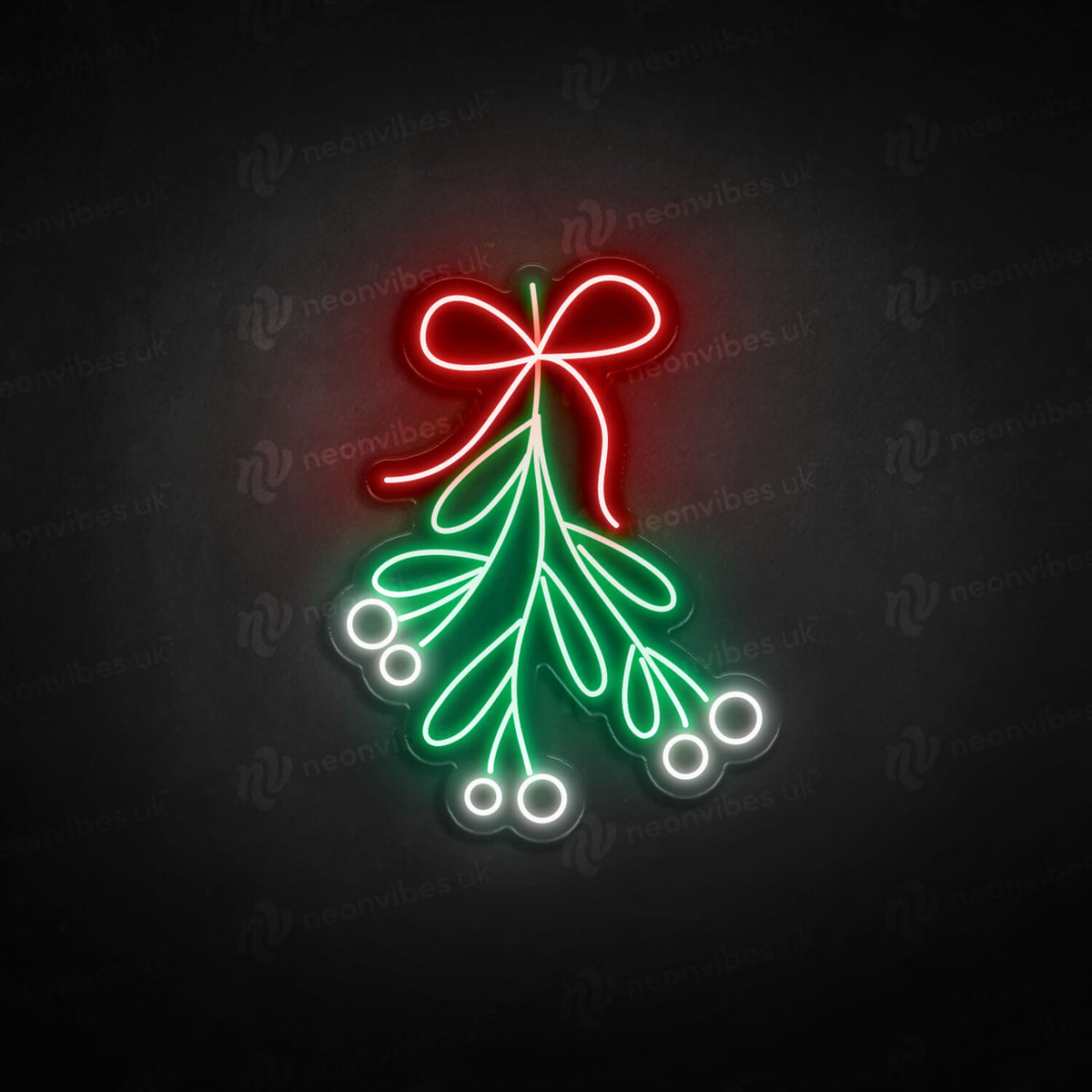 Mistletoe kiss neon sign