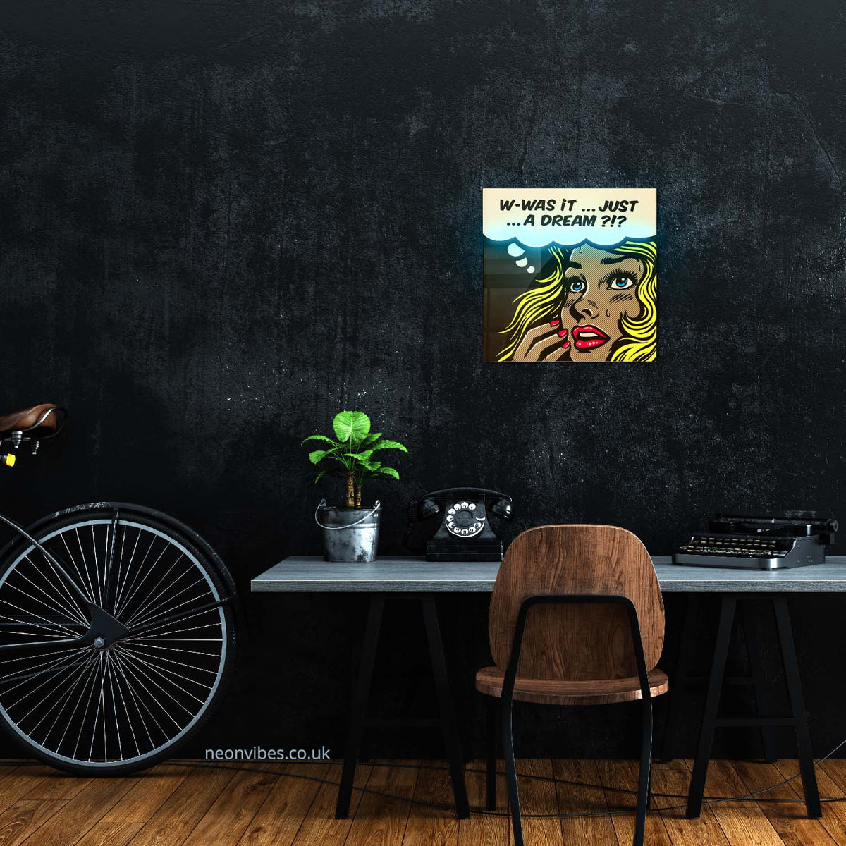Comic neon sign