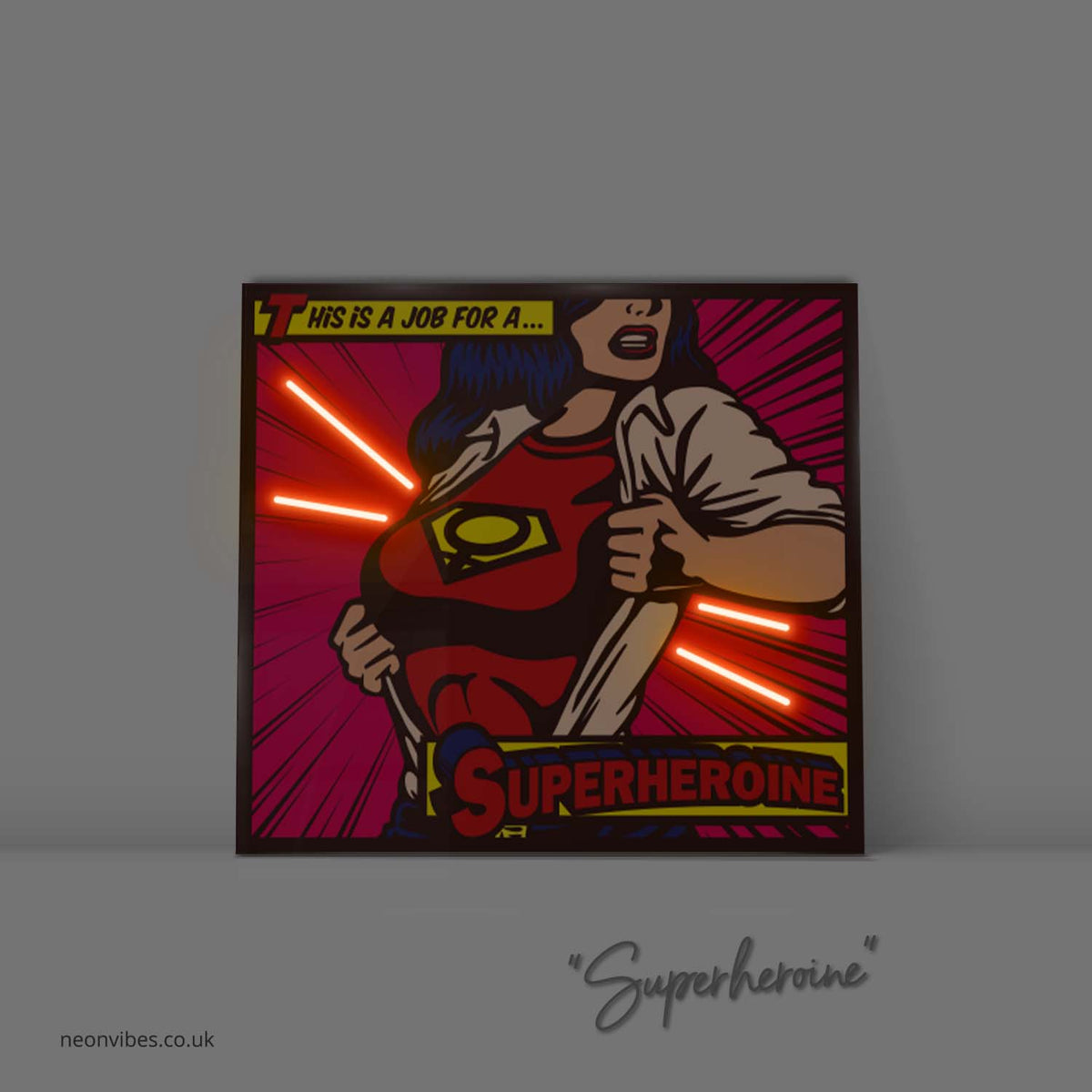 Superhero neon sign