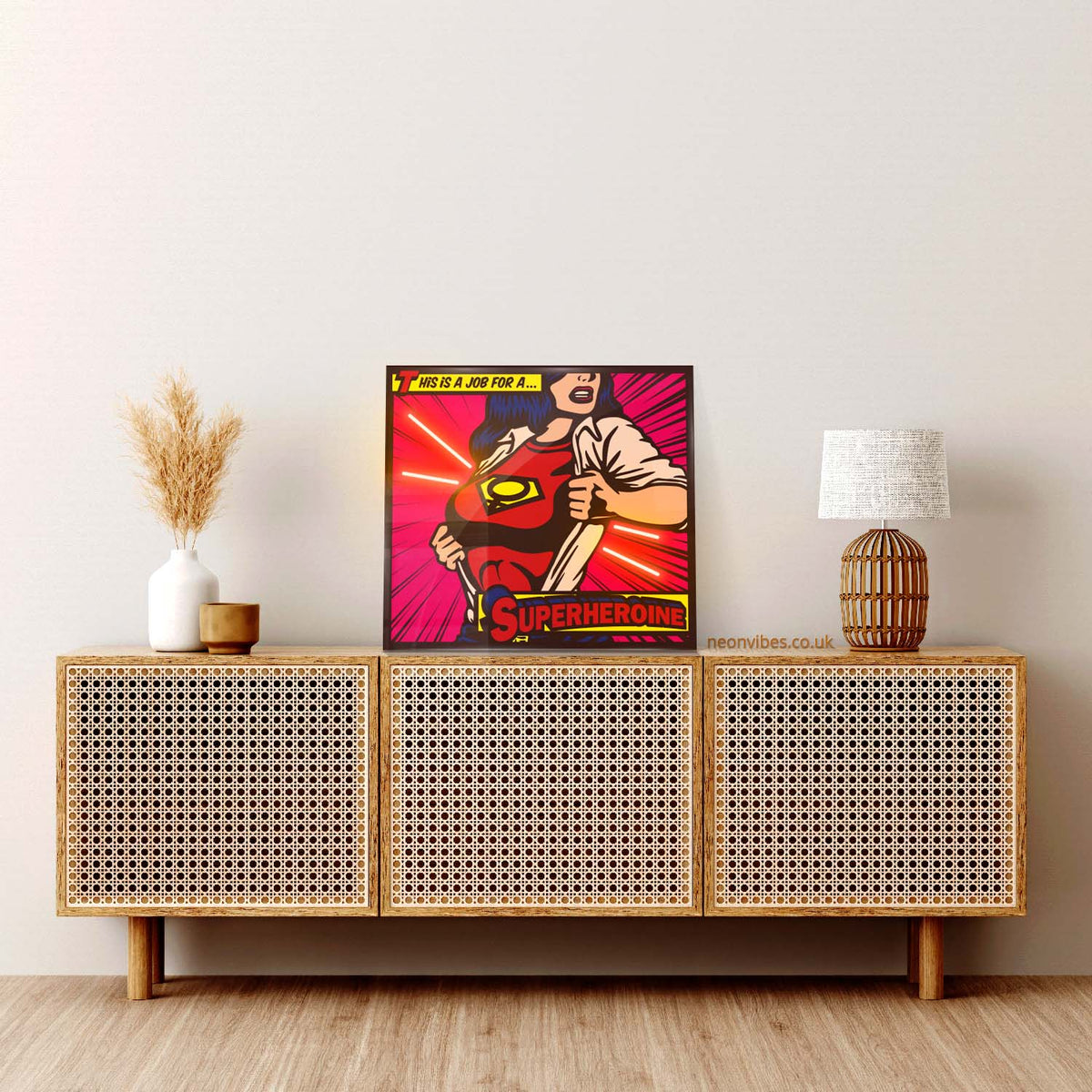 Superhero neon sign