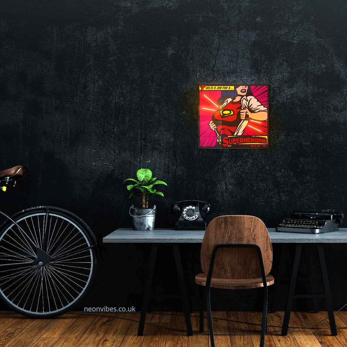 Superhero neon sign