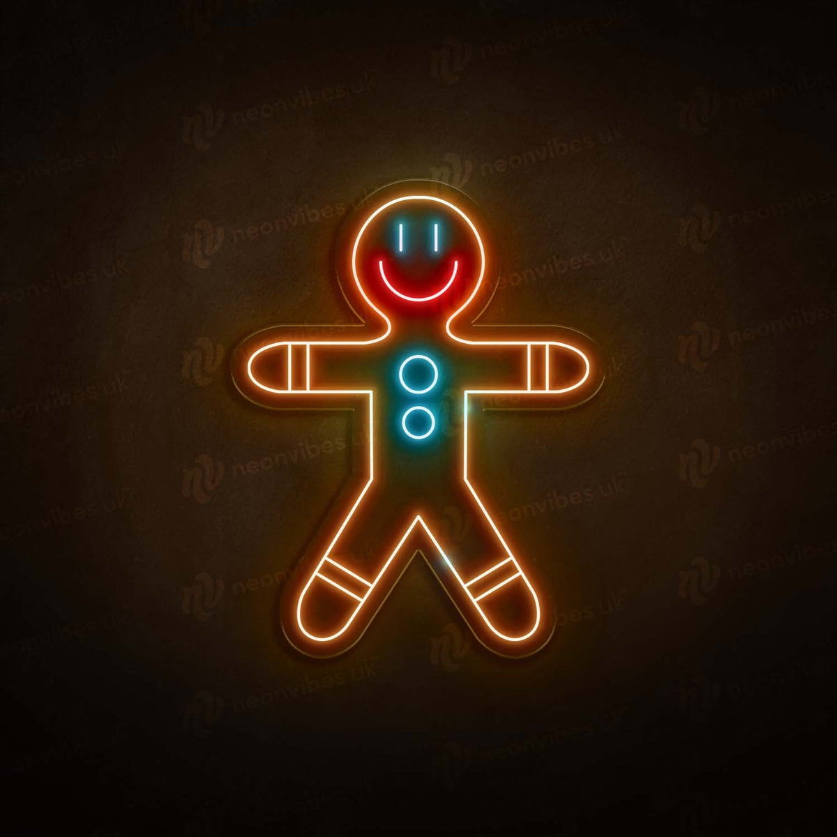Gingerbread man neon sign