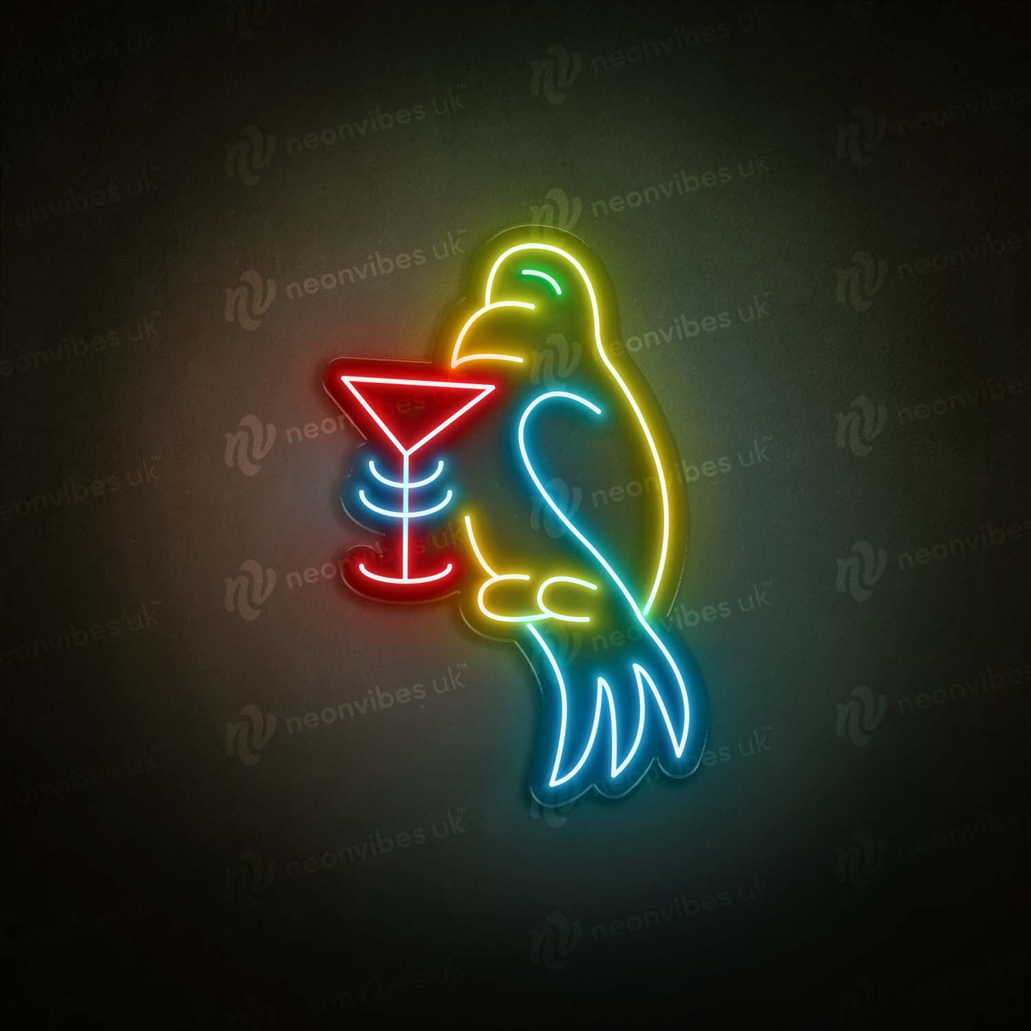 Parrot Drinking neon sign