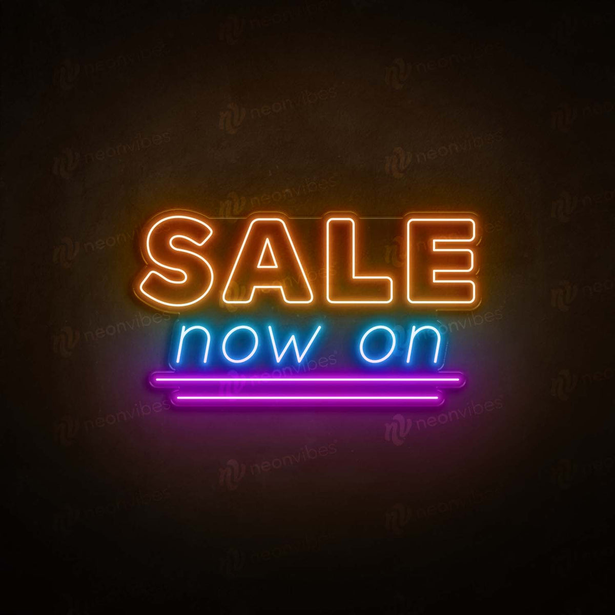 sale now on neon sign