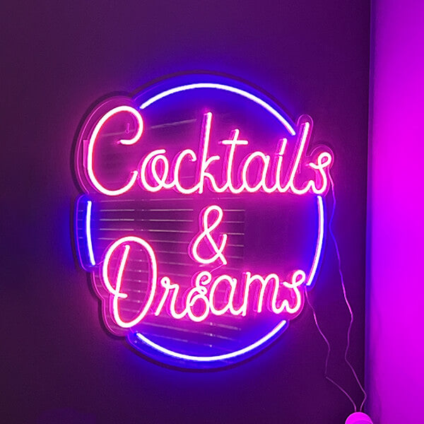 Cocktails &amp; Dreams neon sign