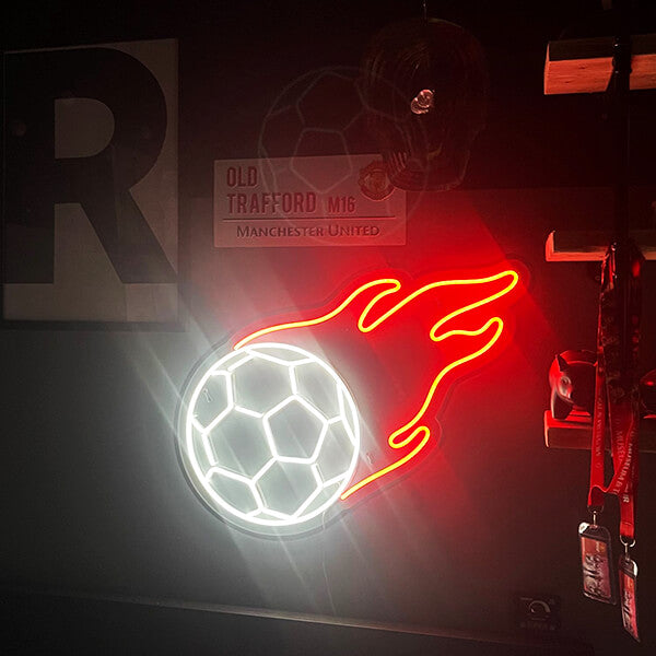 Football Fire neon sign