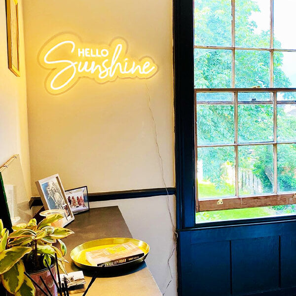 Hello Sunshine neon sign