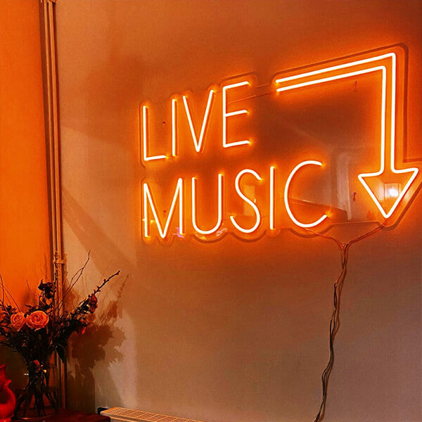 Live music neon sign