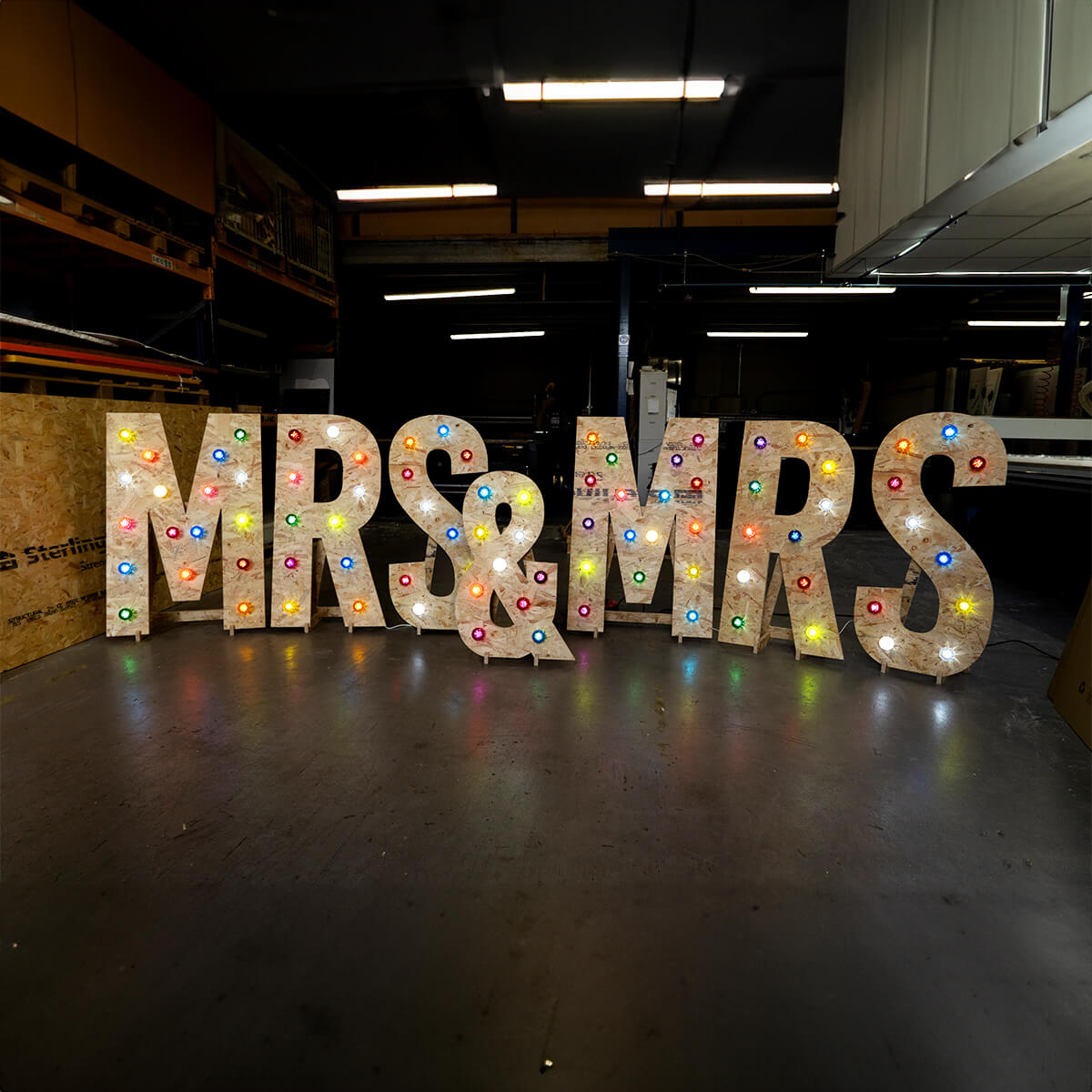 Mrs &amp; Mrs Wedding Letters - Fairground Style