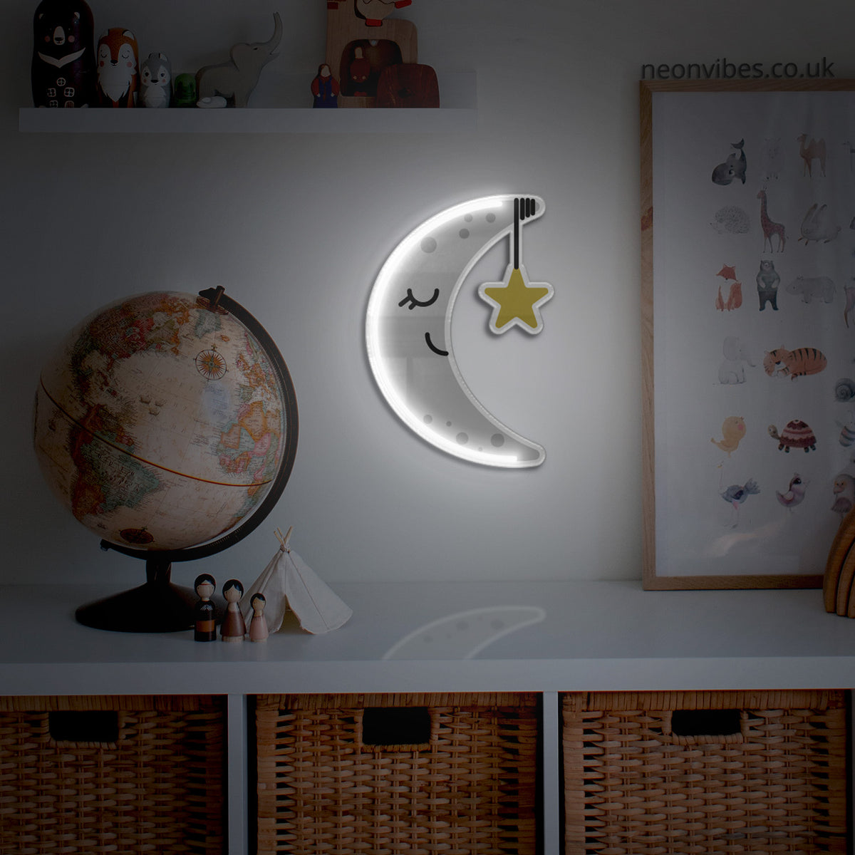 Crescent Moon neon sign