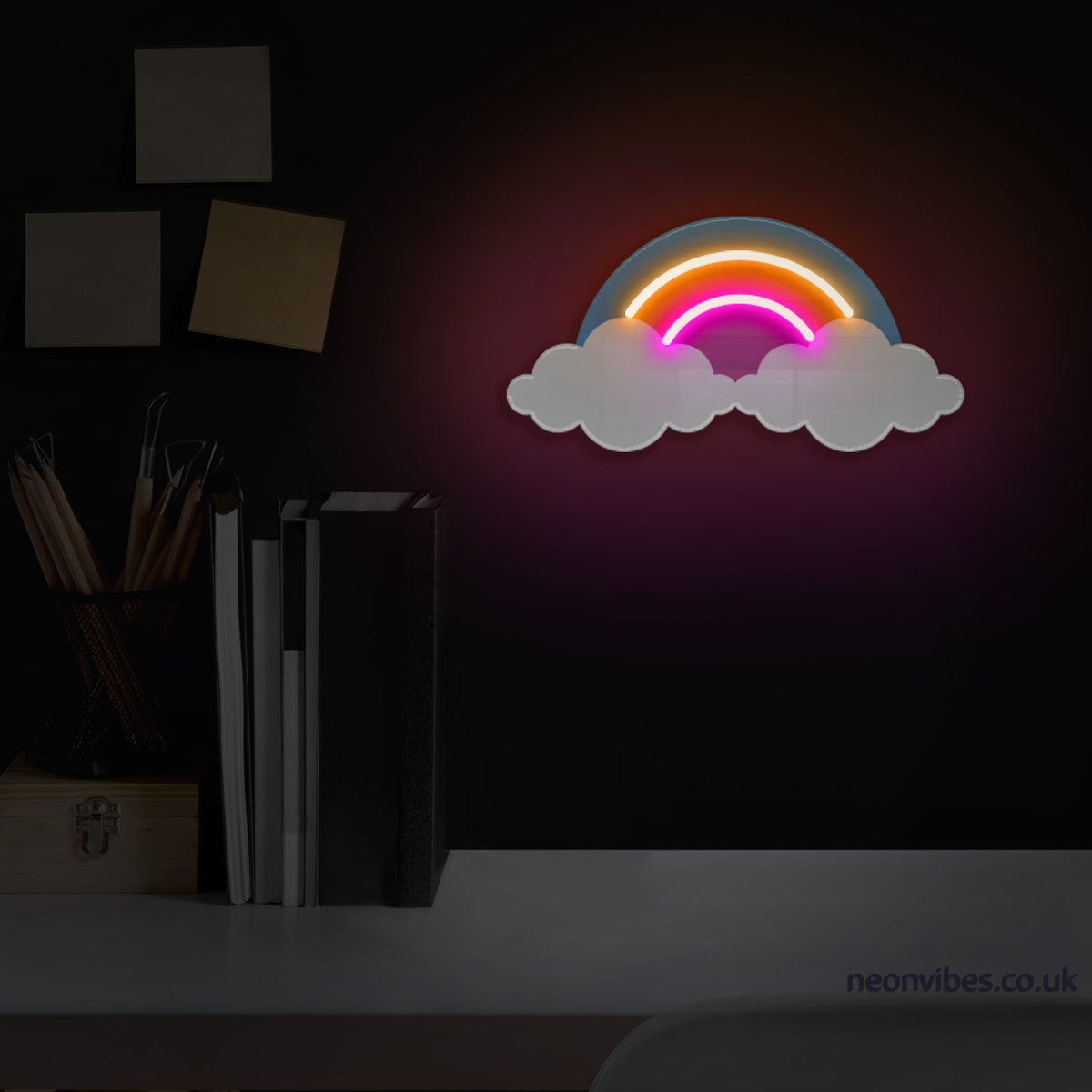 Rainbow Clouds neon sign