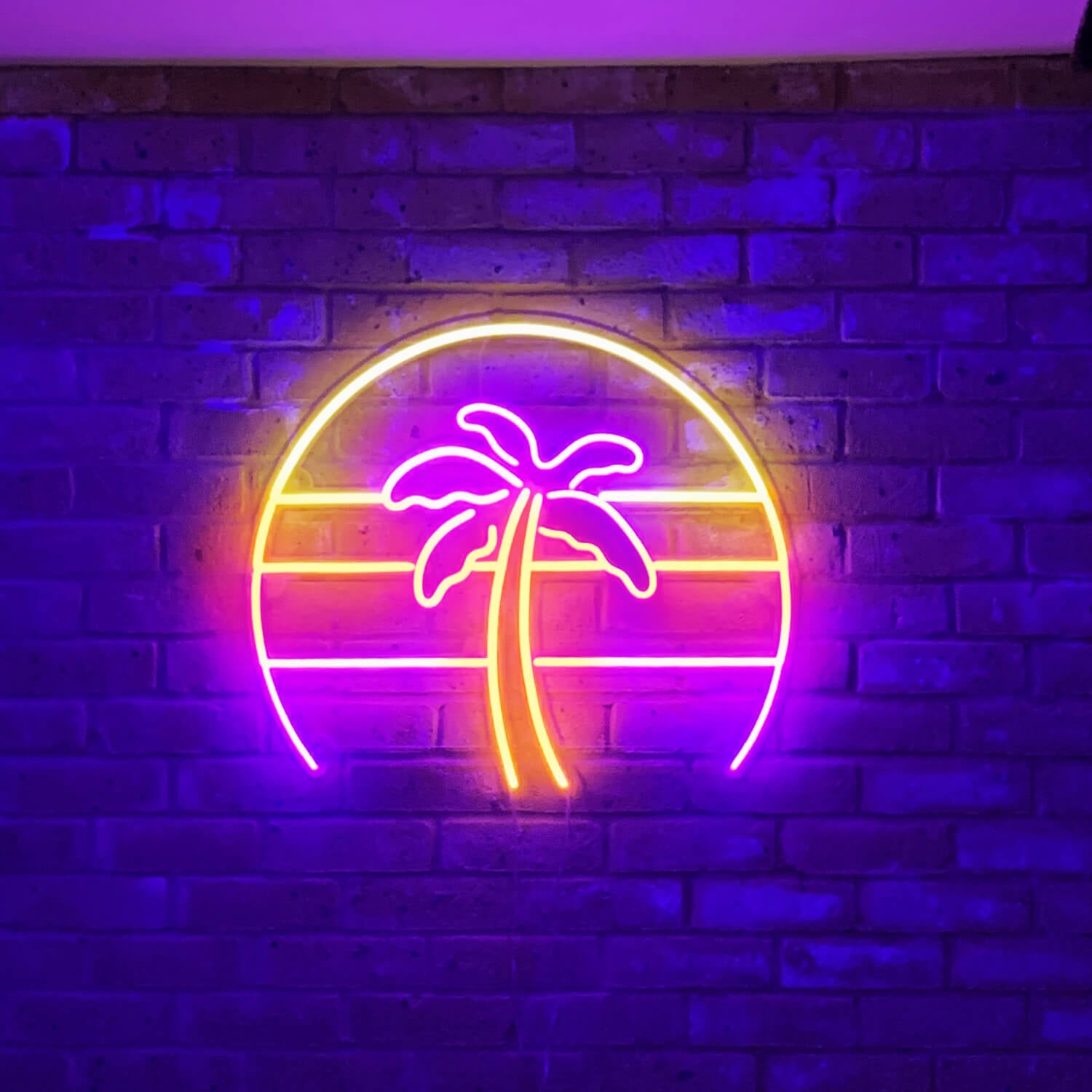 Palm Tree Sunset neon sign