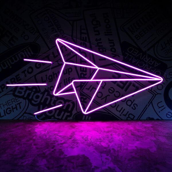 Paper Plane neon sign