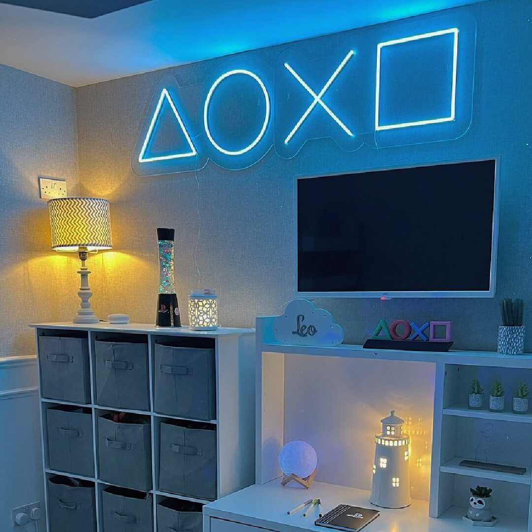 Playstation buttons neon sign