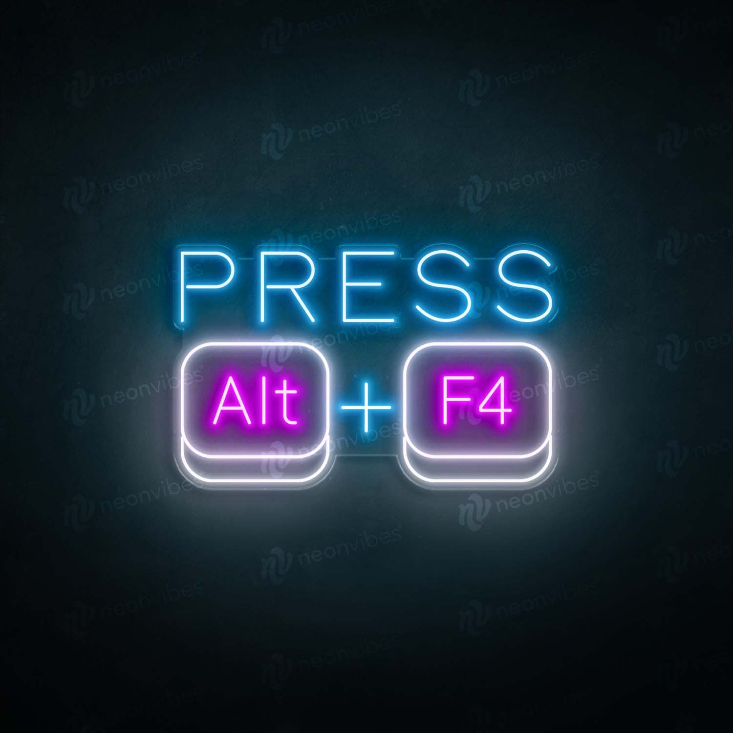 Press Alt + F4 neon sign