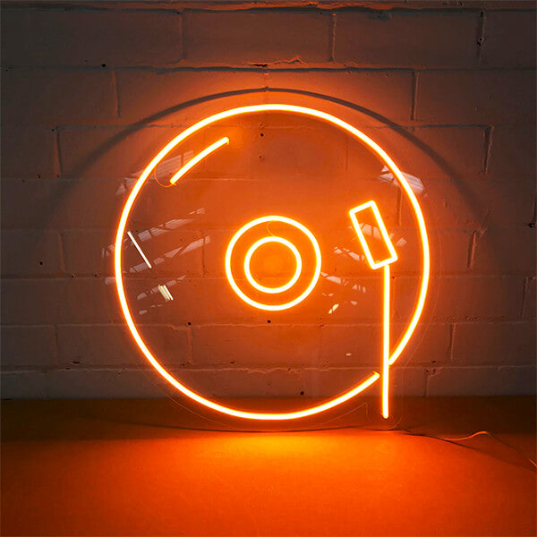 Record play neon sign