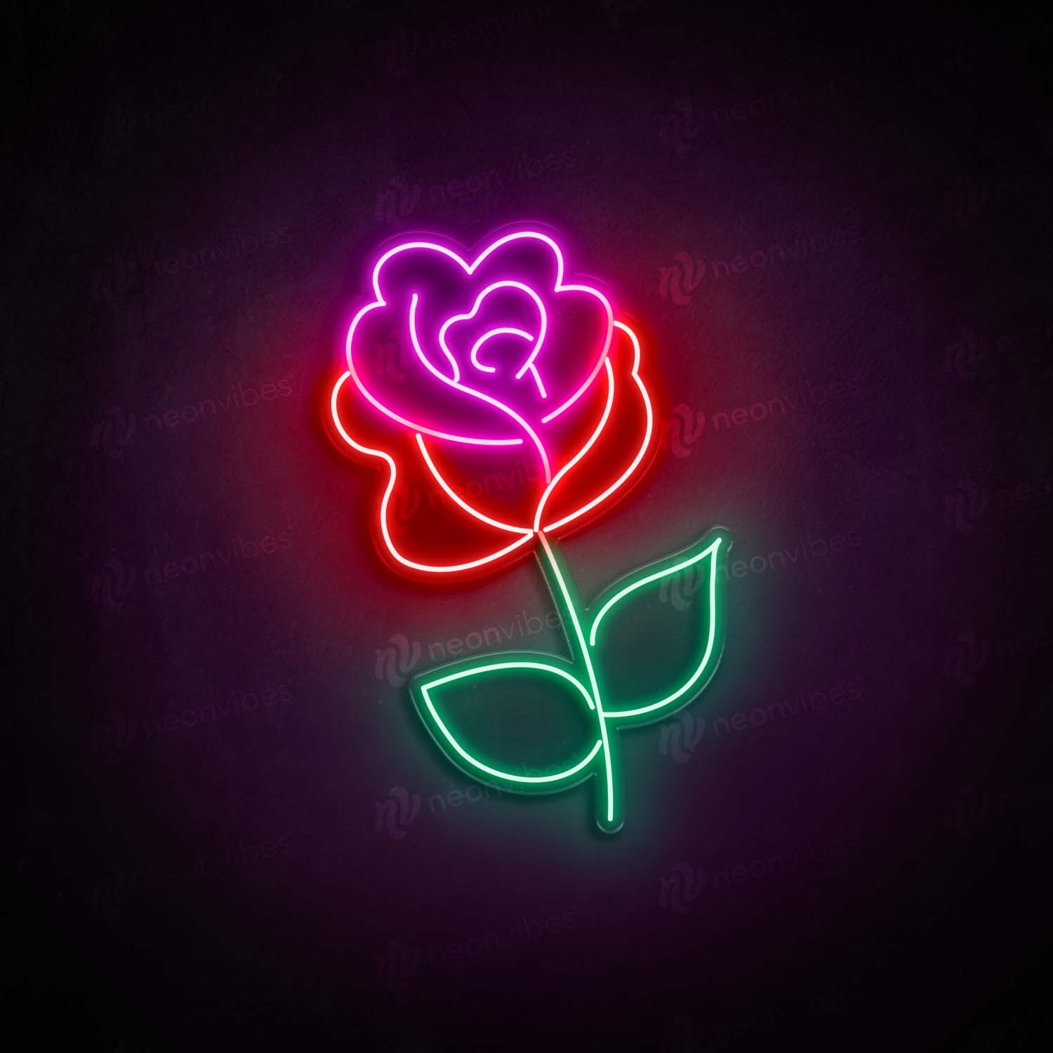 Rose neon sign - Neon Vibes® neon signs