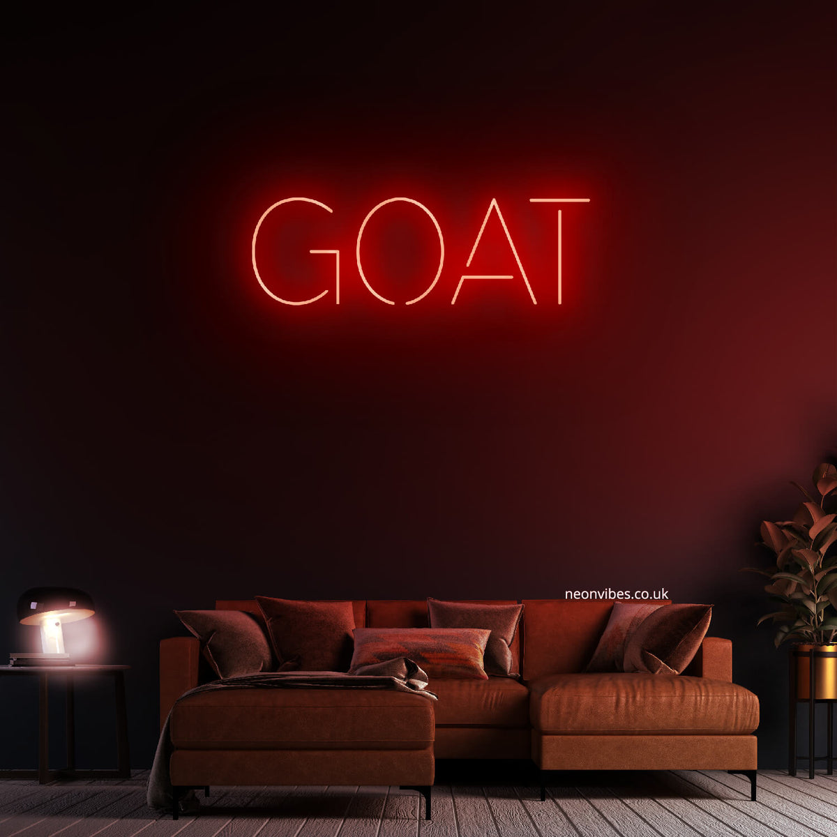 GOAT neon sign