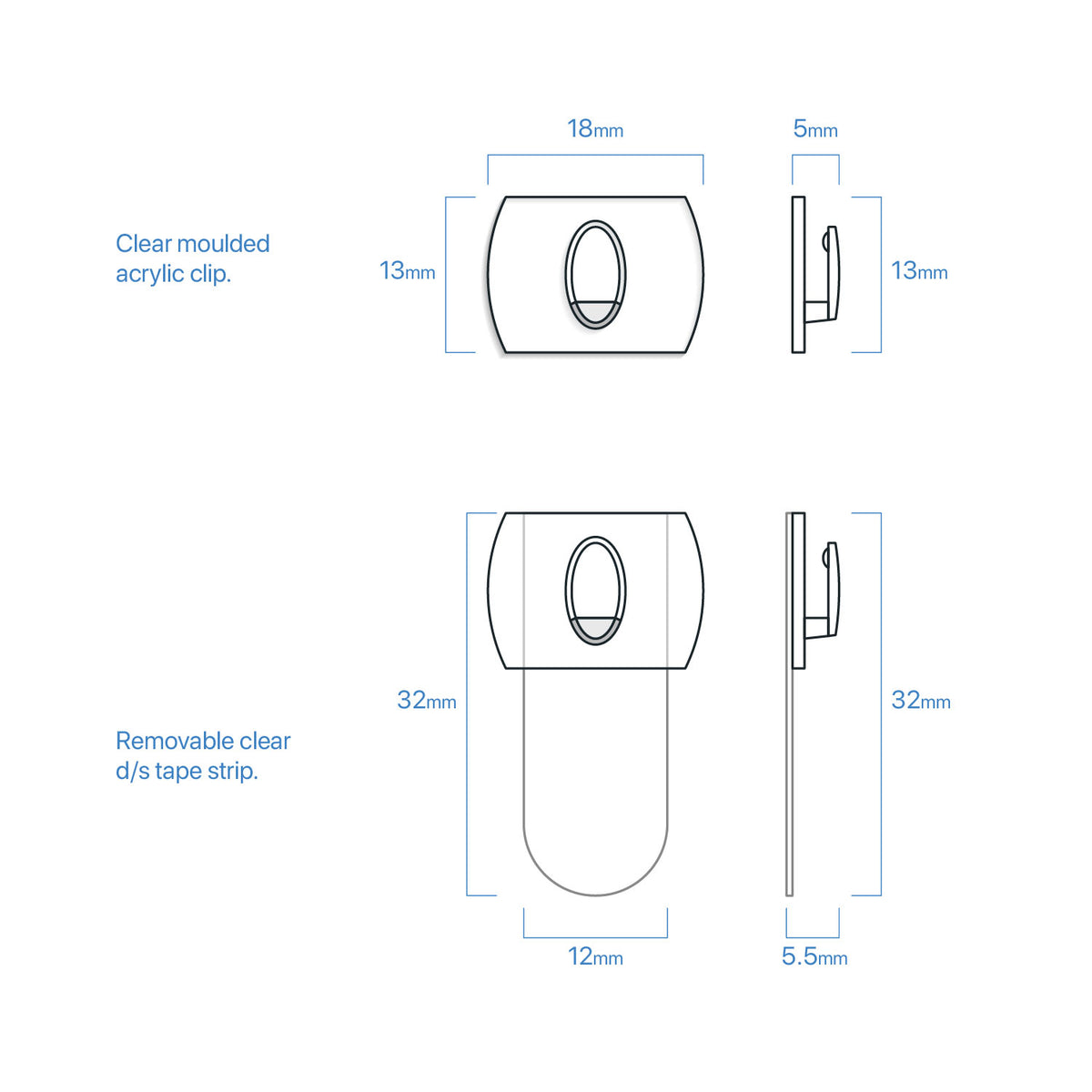 Cable clips for neon sign