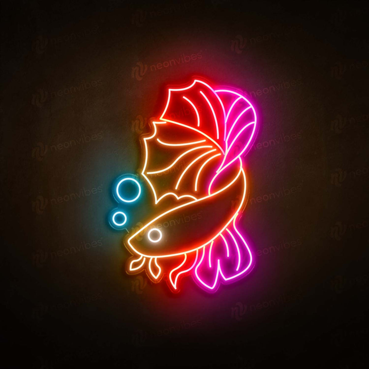 Fighting fish neon sign