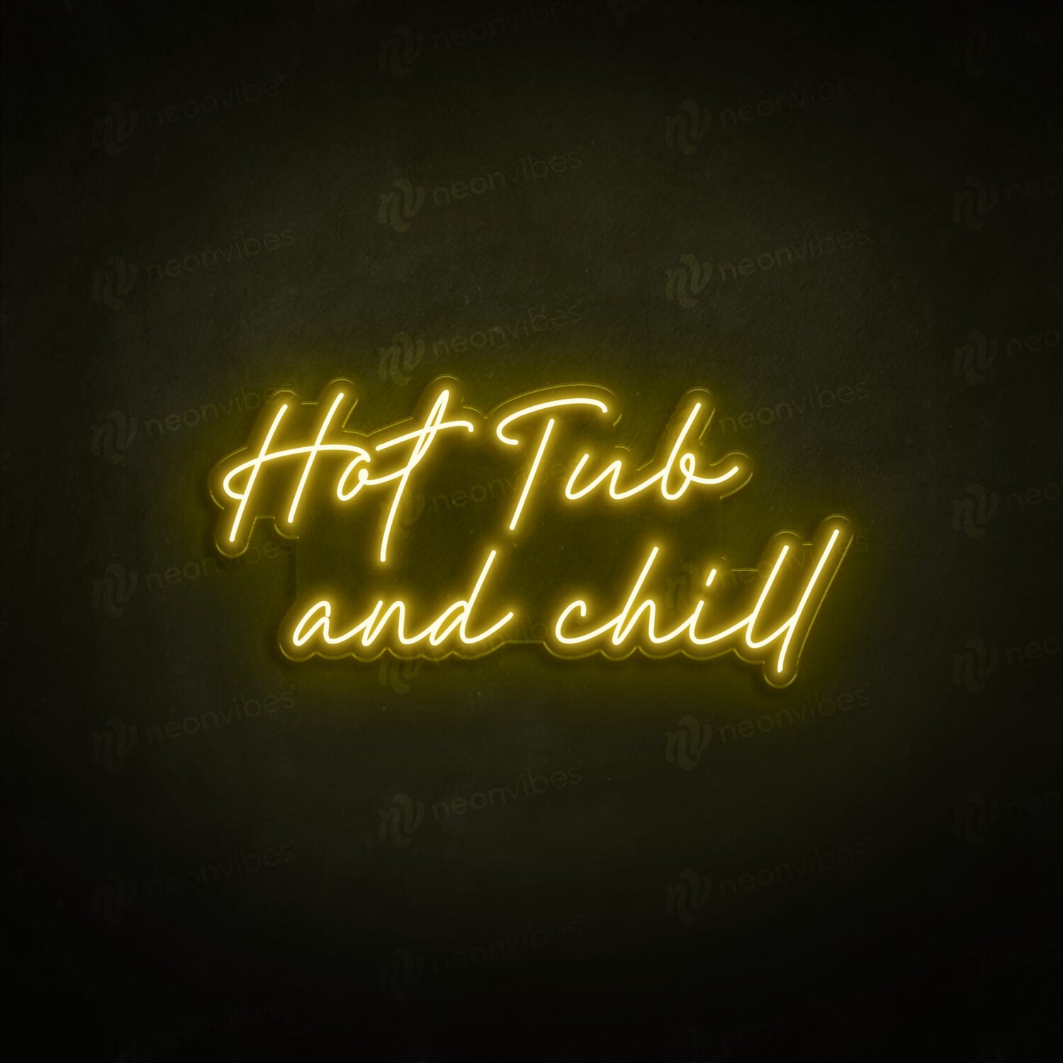 Hot tub and chill neon sign