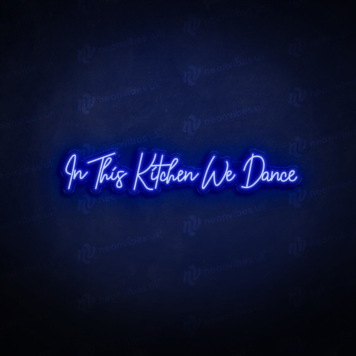 In this kitchen we dance neon sign
