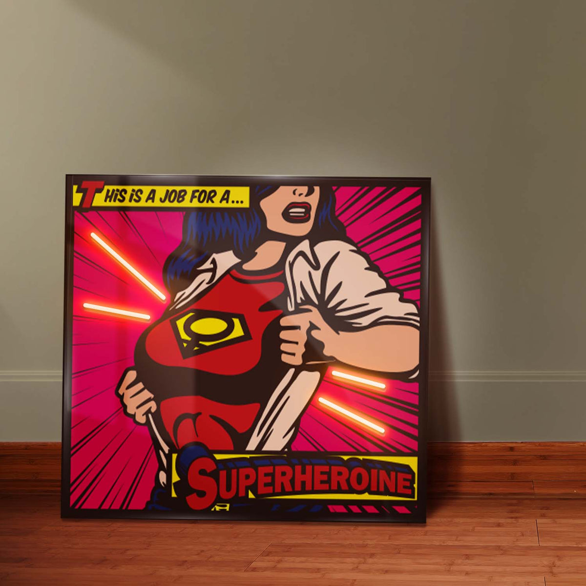 Superheroine neon sign