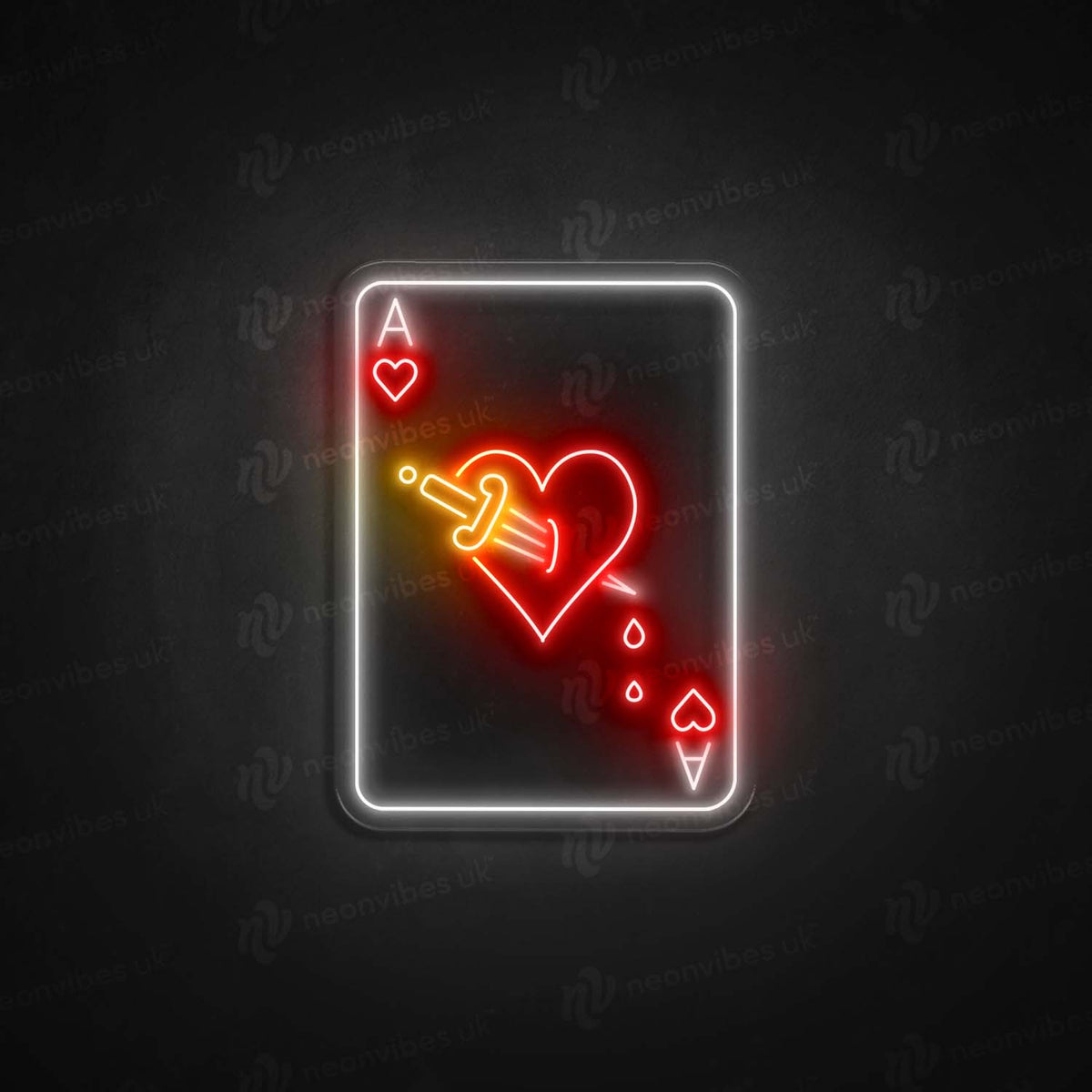 Ace Hearts neon sign