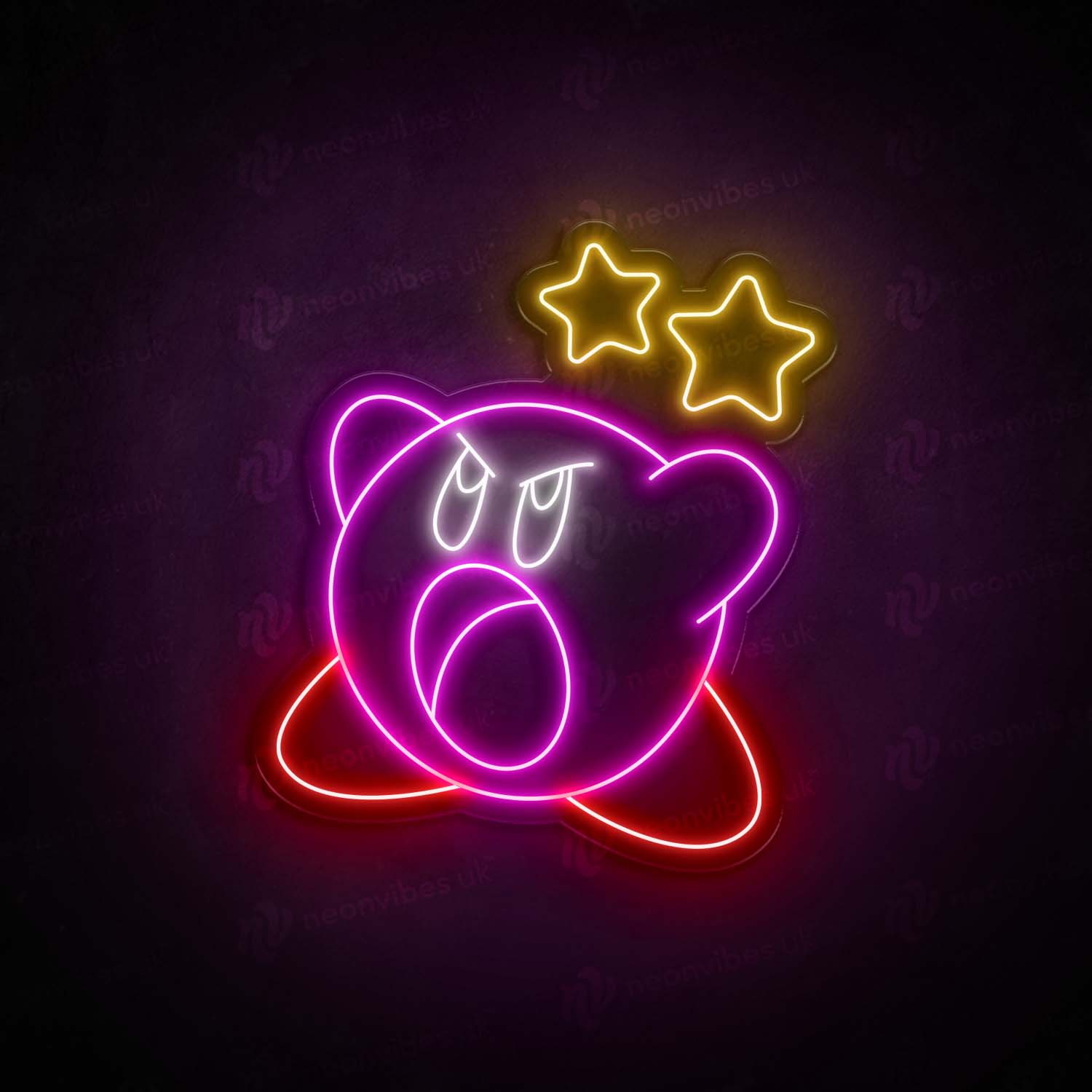Angry kirby neon sign