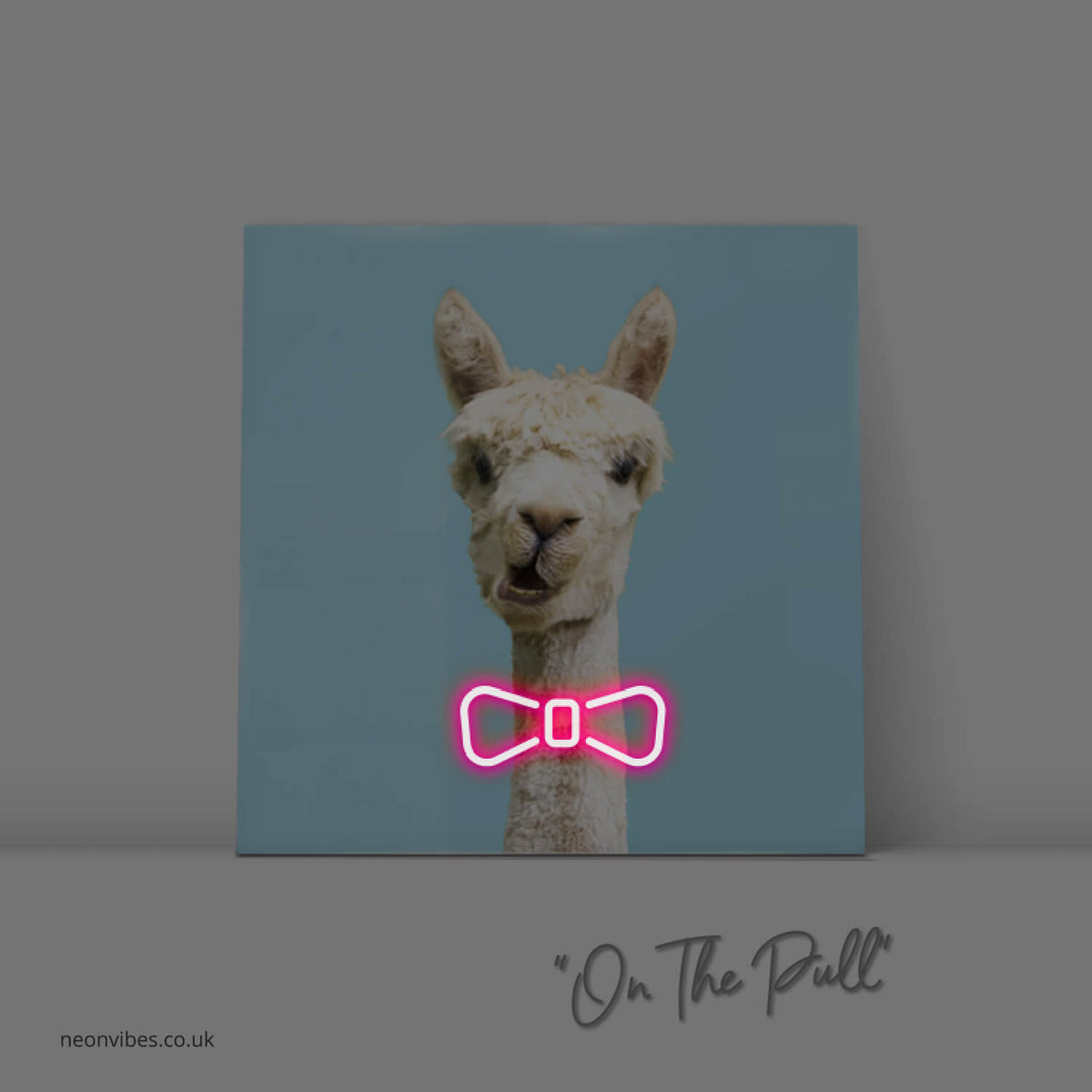 Llama &amp; Bow Tie neon sign