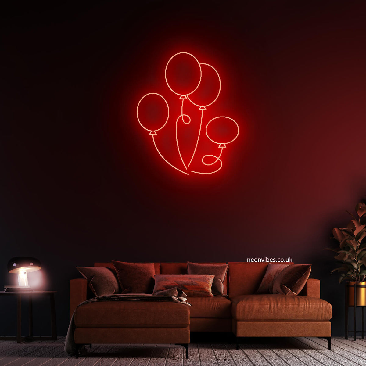 Bunch of balloons neon sign