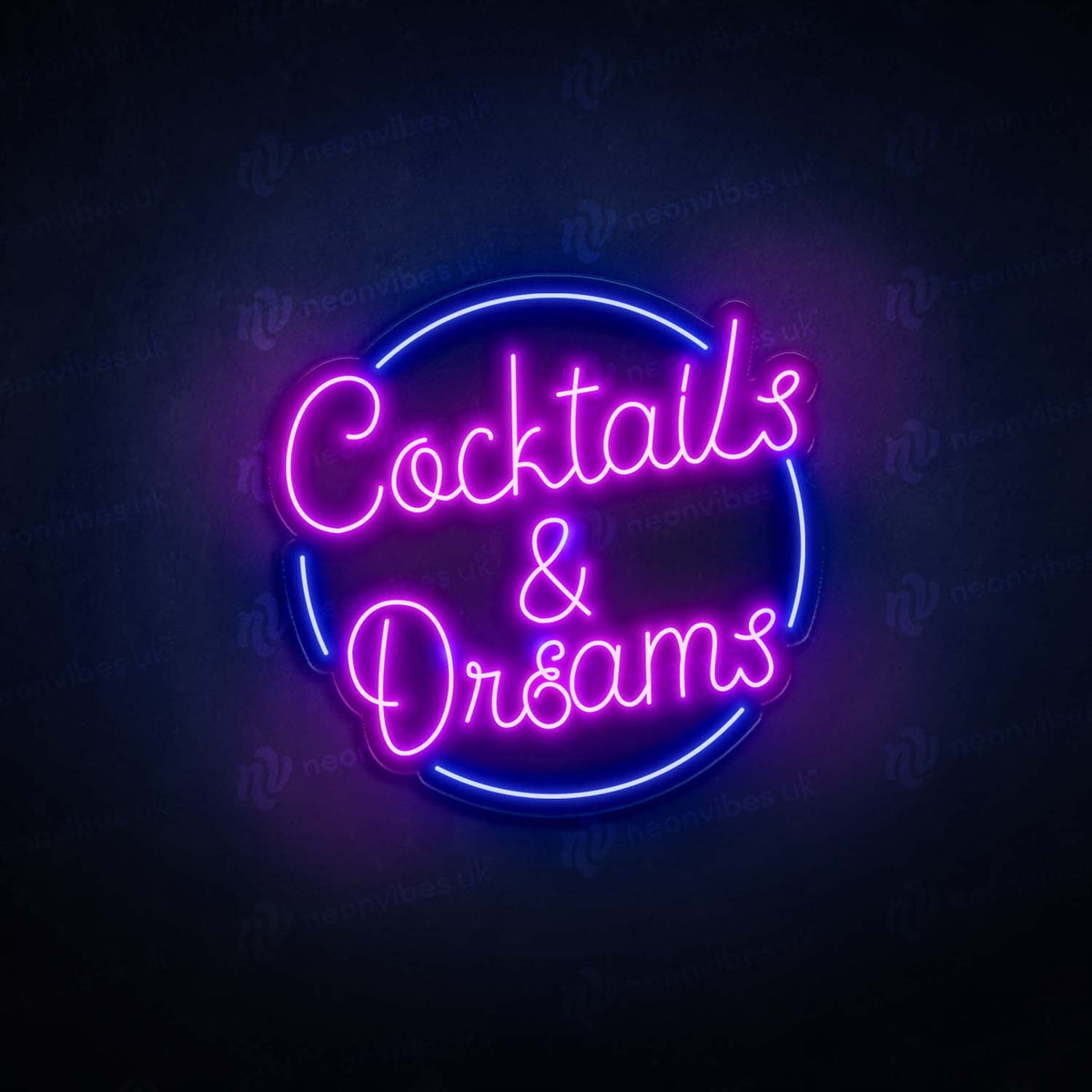 Cocktails and dreams neon sign