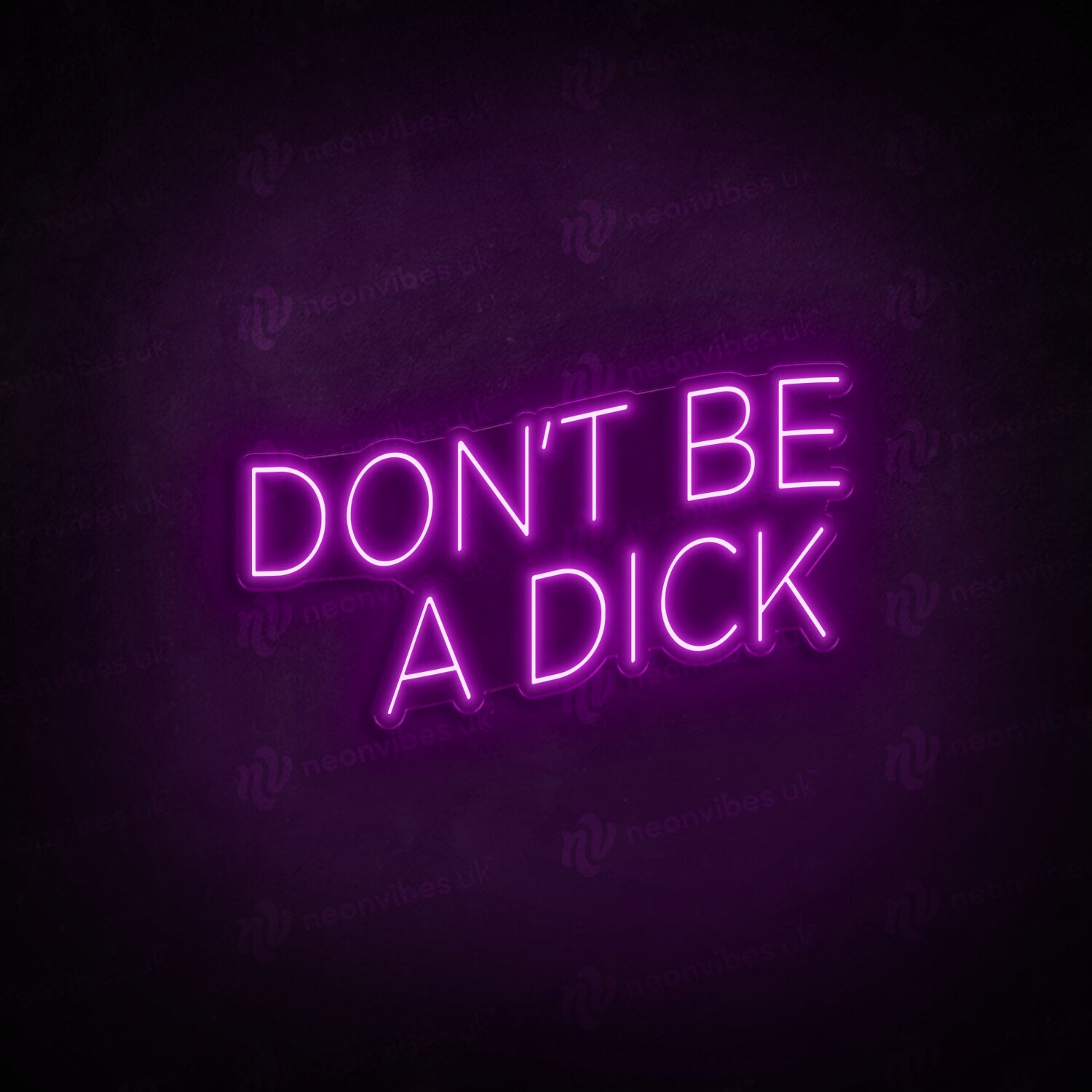 Don't be a dick neon sign