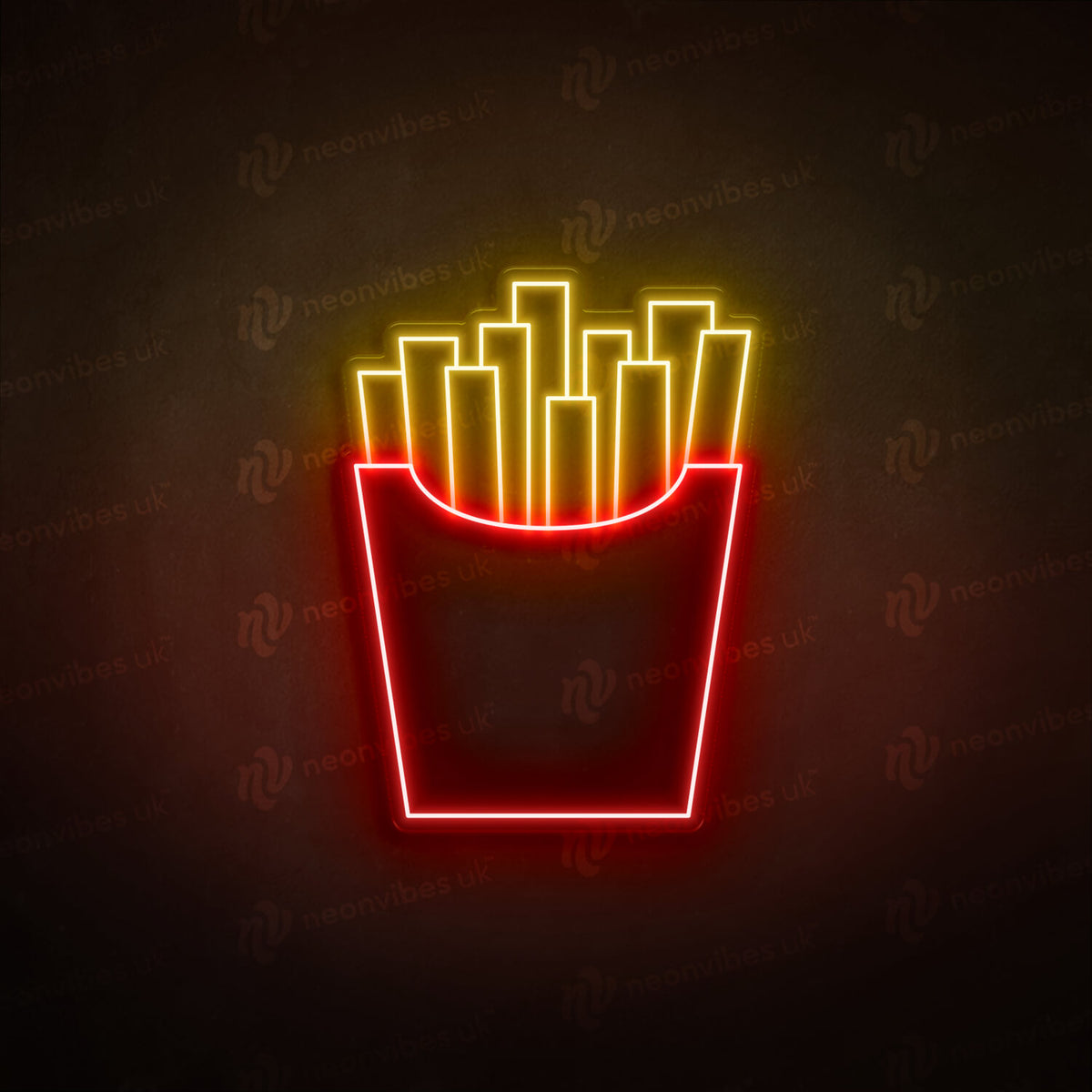 French fries neon sign