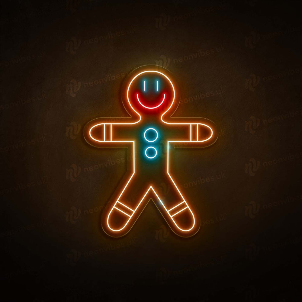 Gingerbread man neon sign