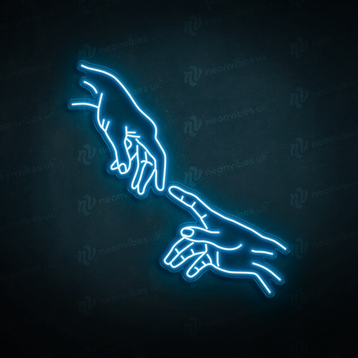 Hand of god neon sign