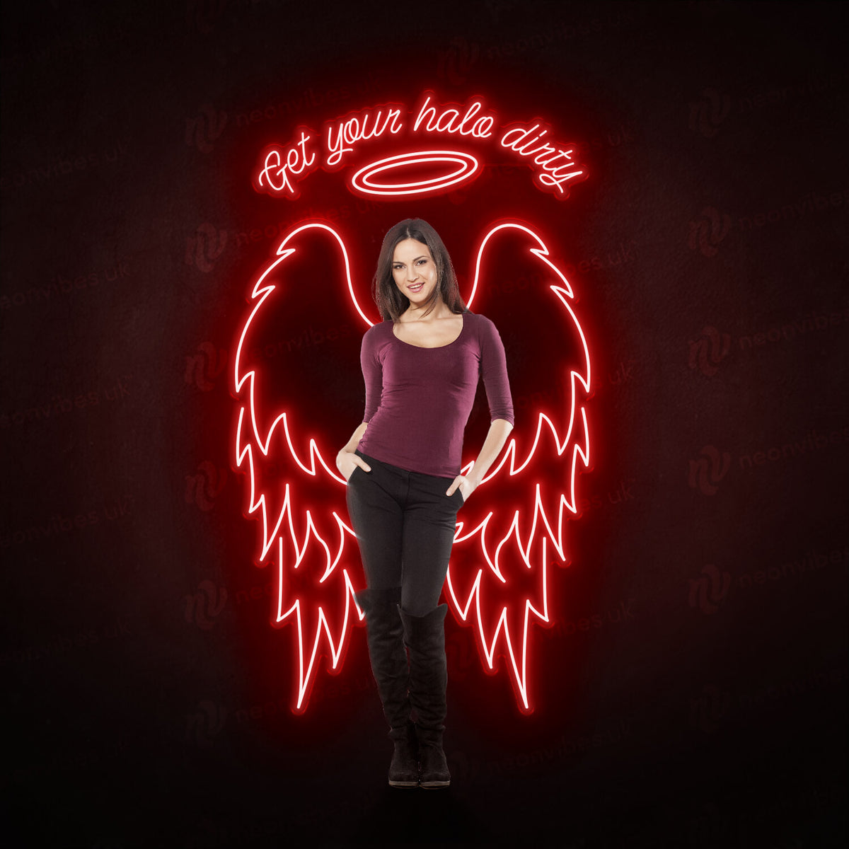 Angel wings neon sign