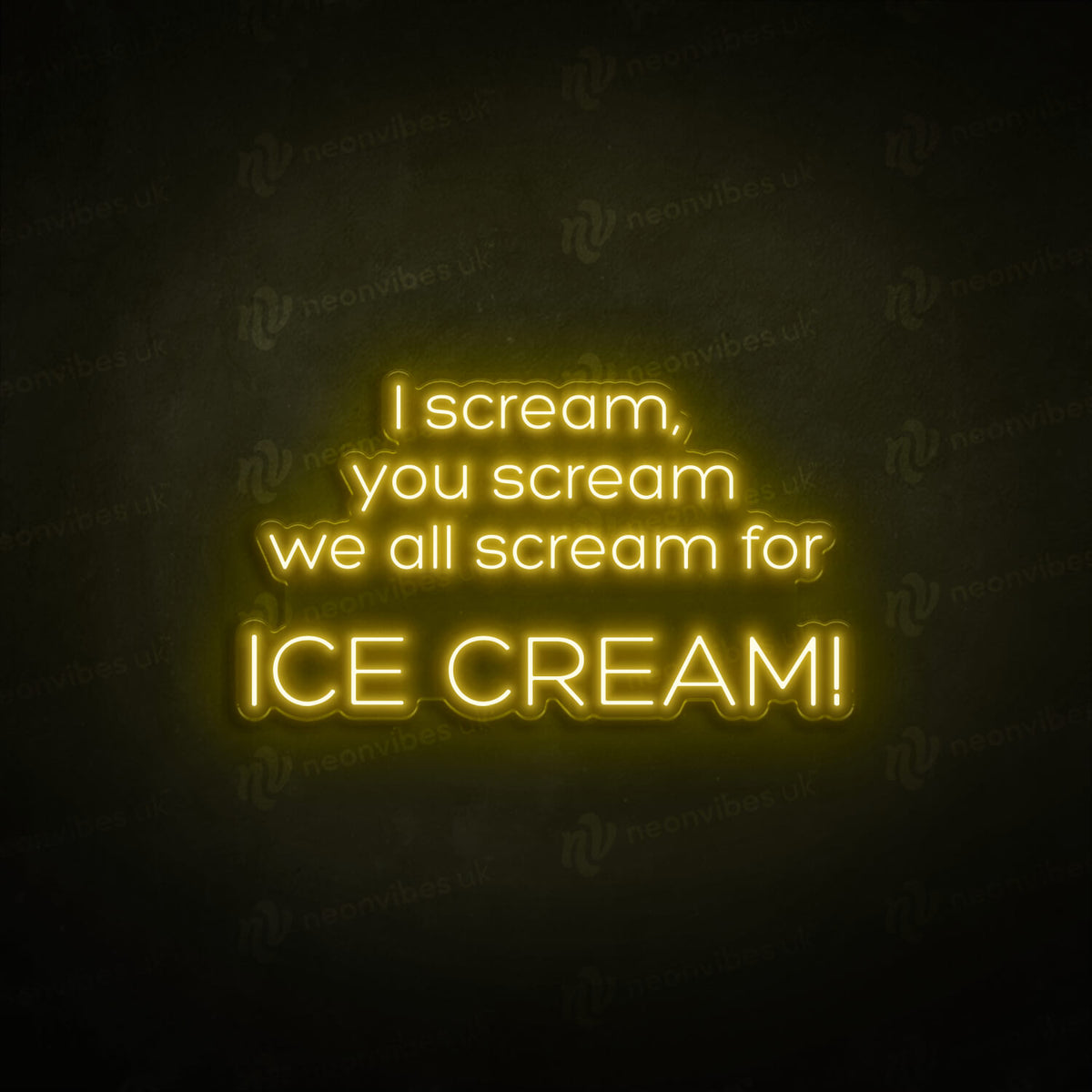 I scream, you scream neon sign