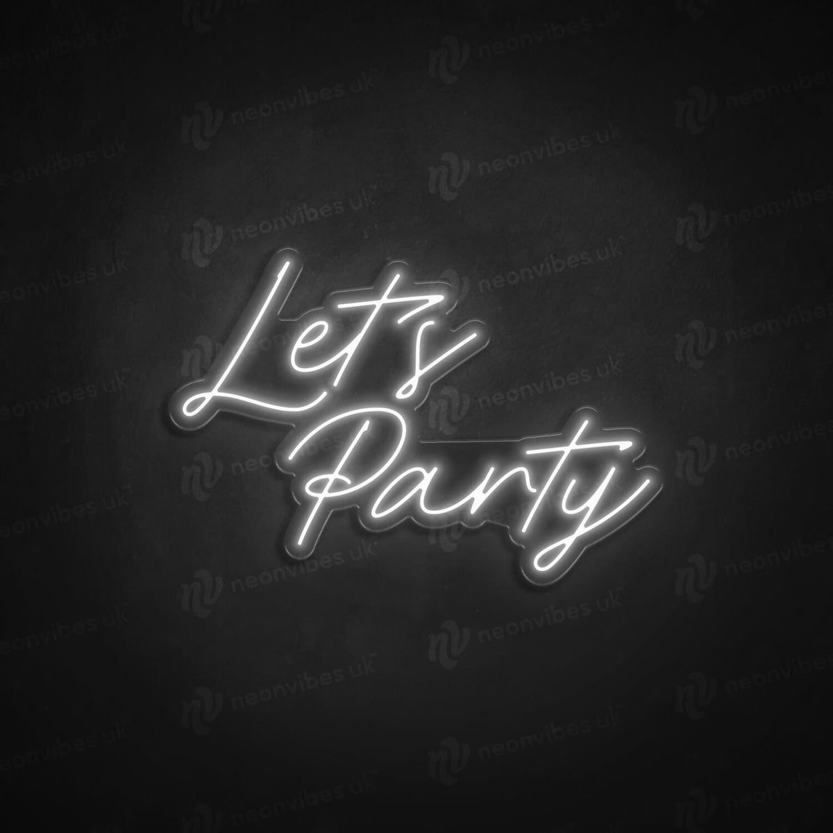 Lets party neon sign