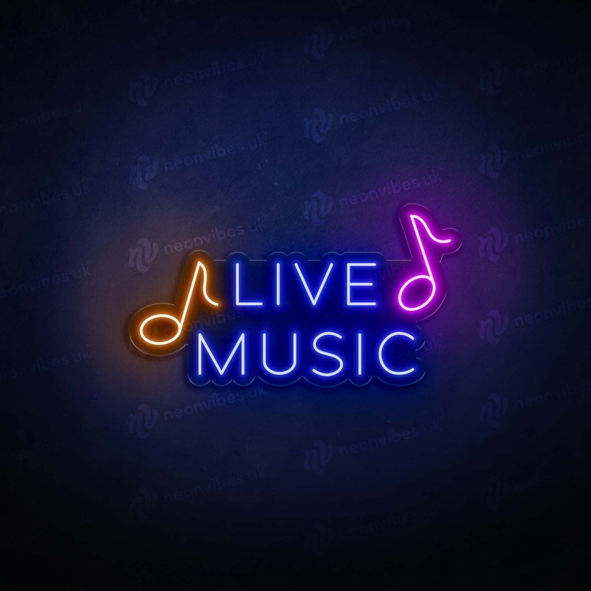 Live music neon sign