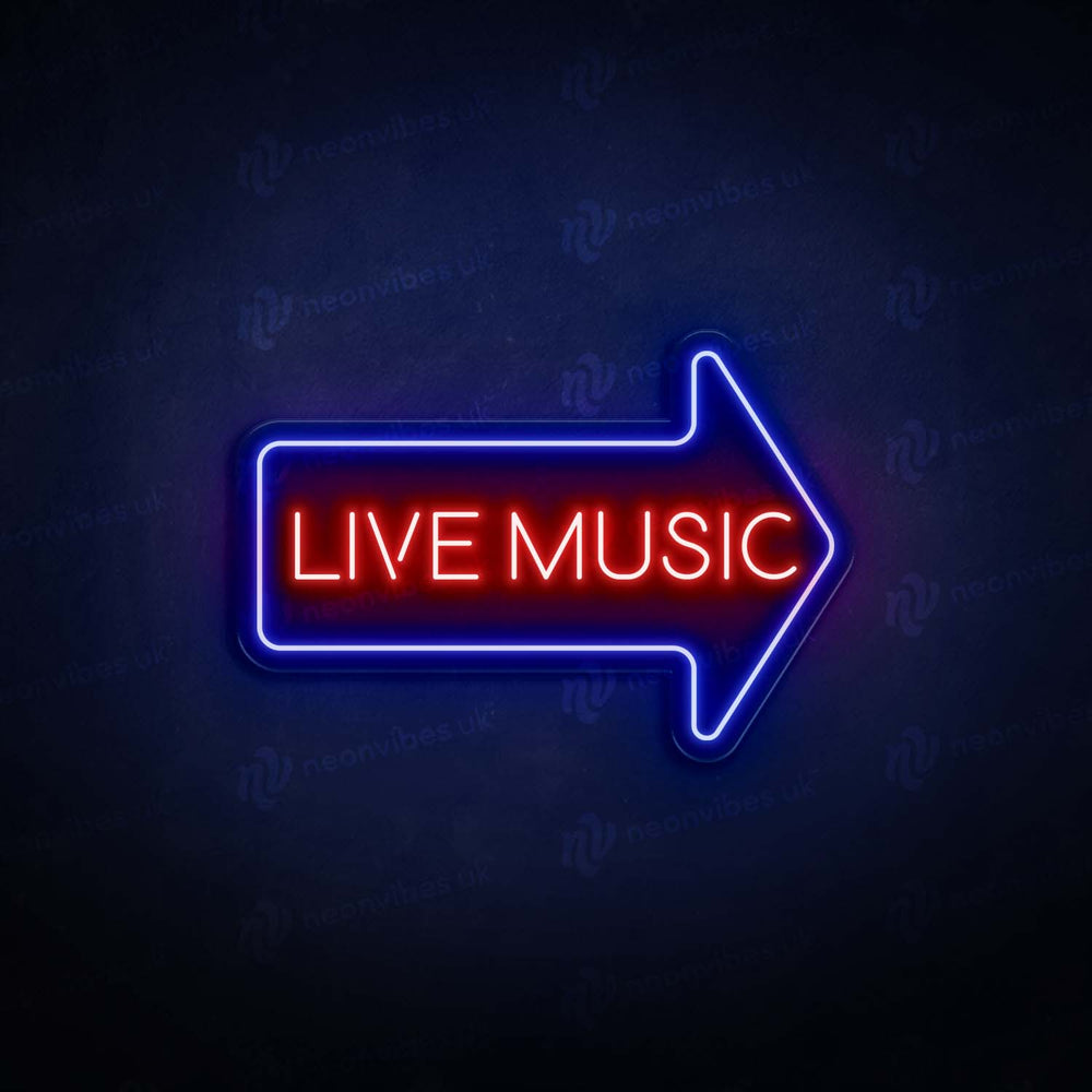 Live music neon sign