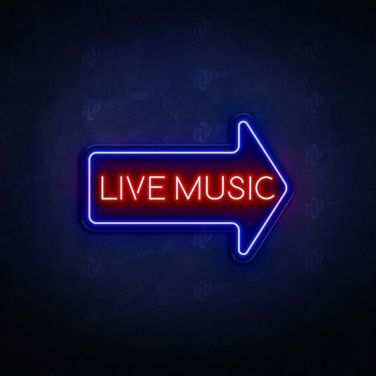 Live music neon sign