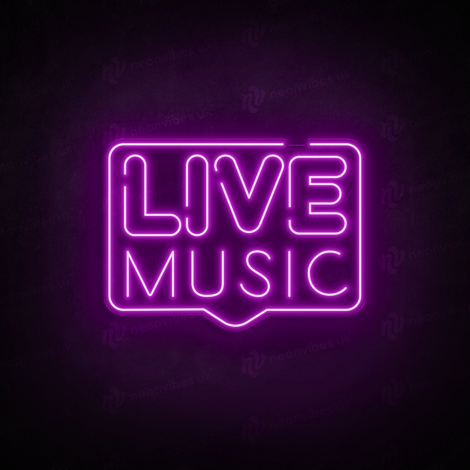 Live music neon sign