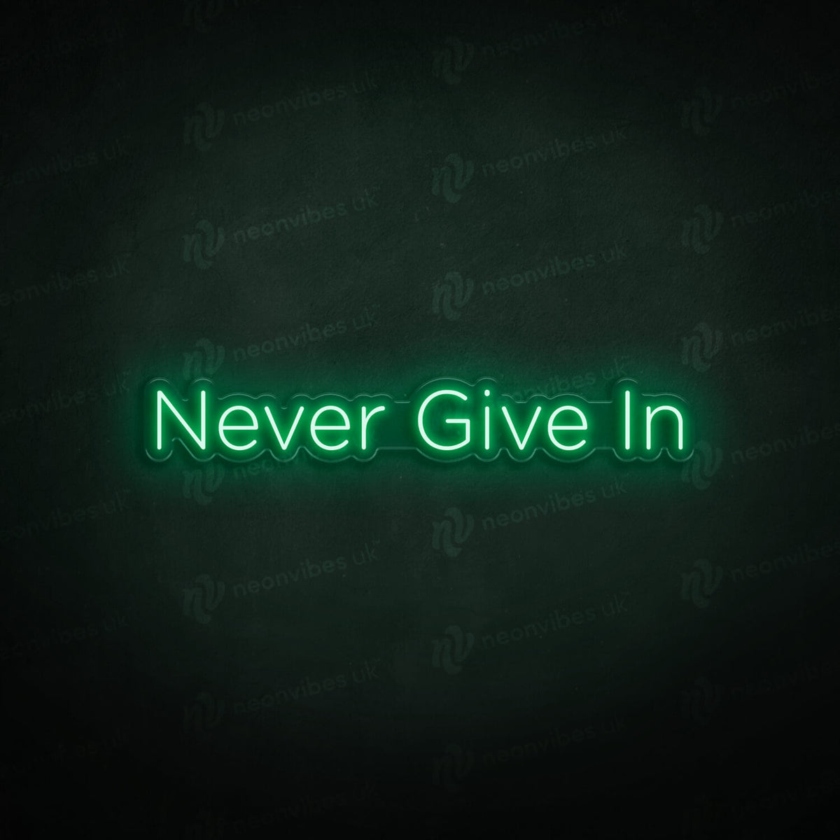Never Give In neon sign