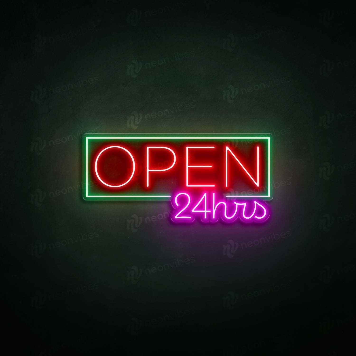 Open 24hr neon sign