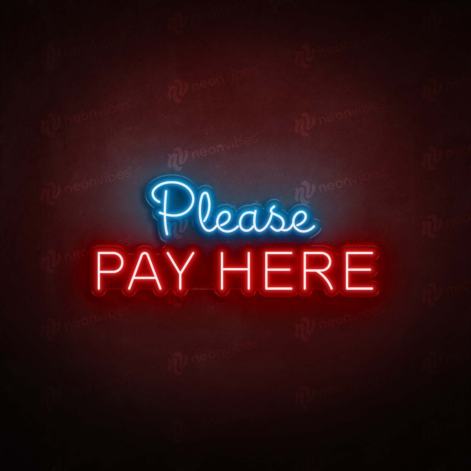 Please pay here neon sign