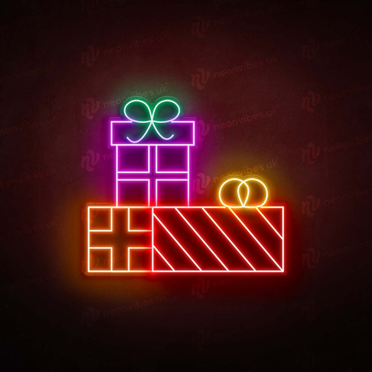 Pressies neon sign
